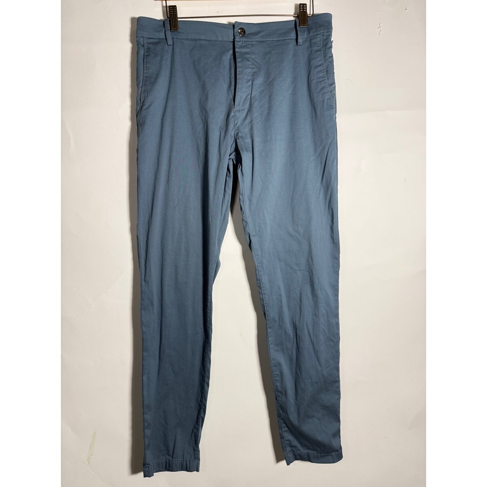 Birddogs Mens Khaki Pants Slate Blue Gray Stretch Chino 32x32 Slim Fit Casual